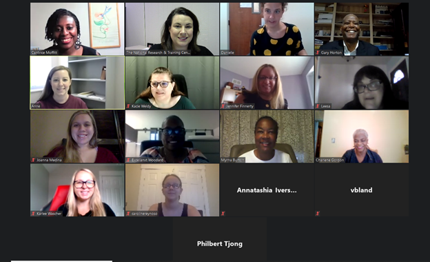 Virtual zoom training for PYBFF with each of the participants visible