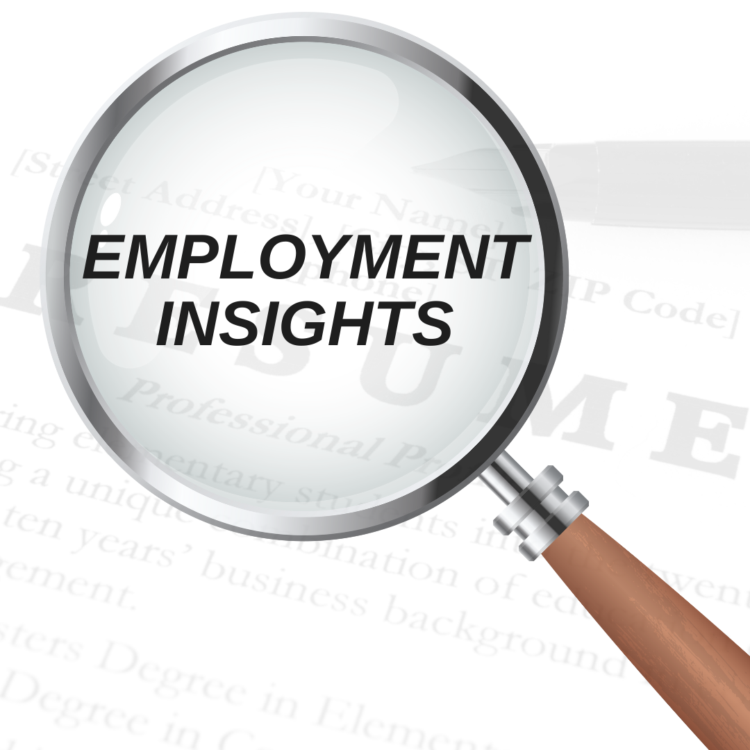 Employment Insights text with image of a microscope