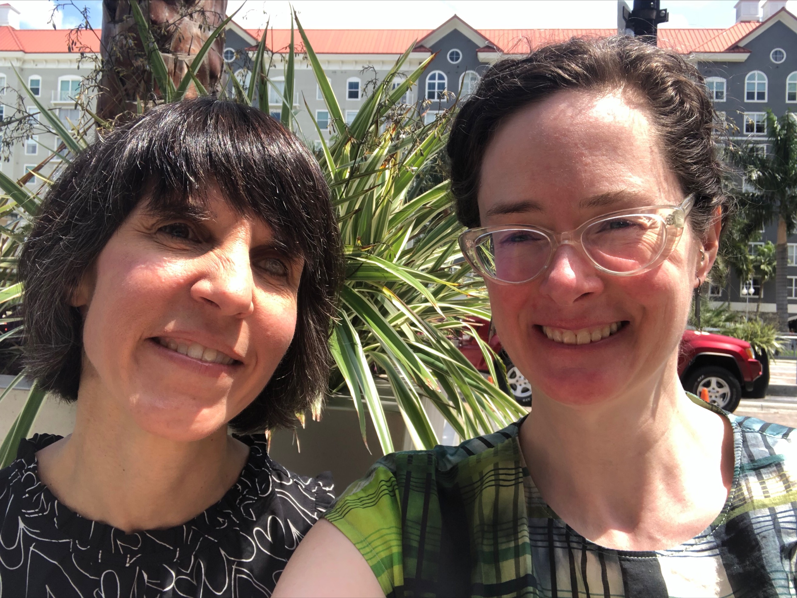 Kendra Farrow and Polly Abbott smiling at the camera