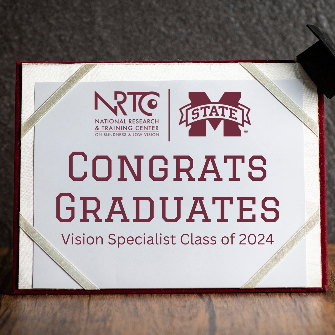 Image of a diploma that reads "Congrats graduates: Vision Specialist Class of 2024"